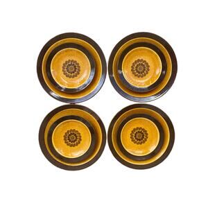 Vintage Homer Laughlin, Apollo, Stoneware, 4 Dinner and 4 Salad Plates, 8 pieces